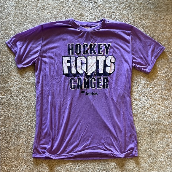 Purple Hockey Fights Cancer T-Shirt - Picture 1 of 5